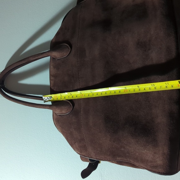 The Row Soft Margaux Suede Shoulder Bag - Dark Brown - Picture 13 of 16